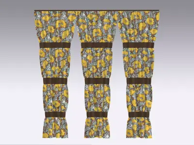 Curtain Low-poly 3D model