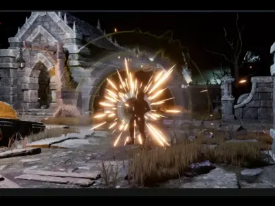 Unreal Engine 5  distortion wave effect particles animation Low-poly 3D model