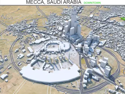 Mecca Downtown Saudi Arabia Low-poly 3D model