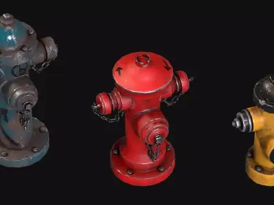 Fire Hydrants Low-poly 3D model