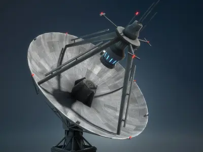Radar Antenna Game Low-Poly Low-poly 3D model