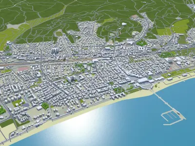 Sopot Poland 20km Low-poly 3D model