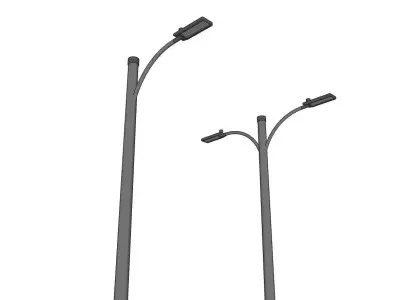 Group of 2 Light Poles - Lamp Posts 01 3D model