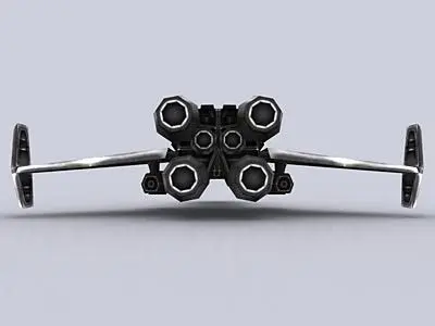 3DRT - Sci-Fi Airspace - Space FIghter B-04 Low-poly 3D model