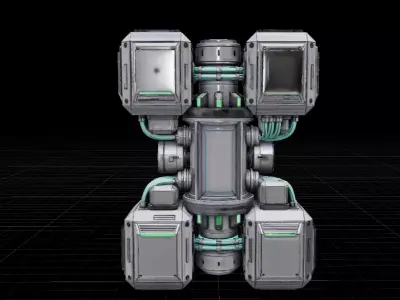 Sci-Fi Power Generator Core Futuristic Energy 3D Model Low-poly 3D model