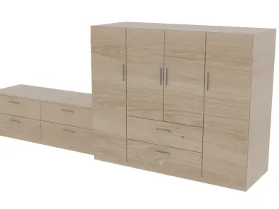 tv stand 1021 Low-poly 3D model