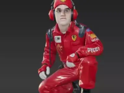 43 - Motorsports Pit Stop Crew Member - Miniature Figur 3D print model