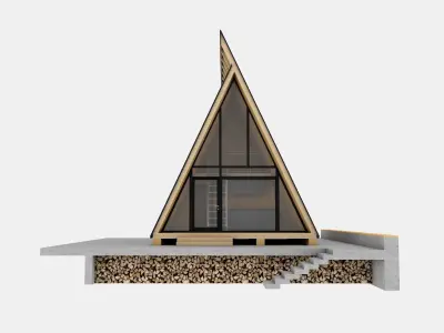 Aframe cabin Montana 3D model