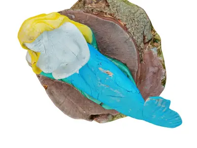 Wooden Mermaid on the Stump 3D model