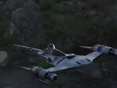 mandalorian3 naboo n1 starfighter Low-poly 3D model