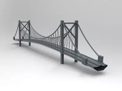 Suspension Bridge - printable 3D model