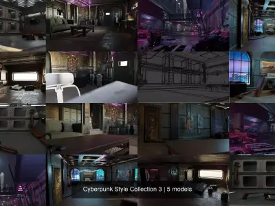 Cyberpunk Style Collection 3 3D Model Pack