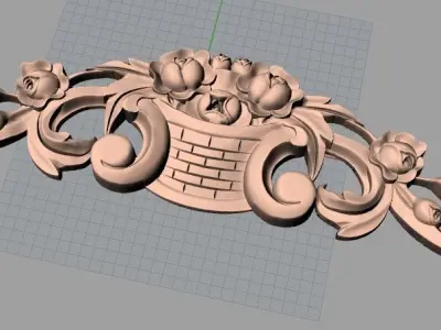 Door flower relief model STL format for CNC carving E456 3D model