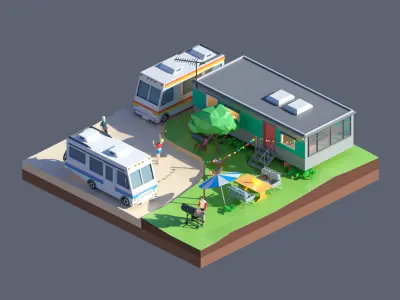 land 53A Low-poly 3D model