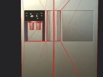 fridge refrigerator Low-poly 3D model  Low-poly 3D model