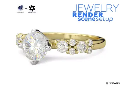 Cinema 4D Octane Render Scene Setup For Jewelry 3D Rendering 3D model