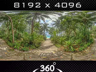 Tropical Jungle Beach Pat Low-poly 3D model