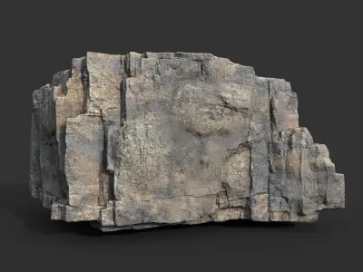 Realistic Blocky Rock 06 250612 Low-poly 3D model