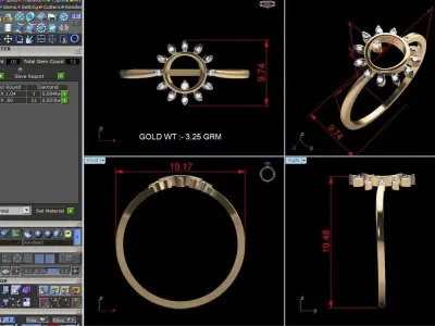 Diamond Ring For Women 3d Print Model 3D print model 50