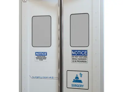  Surgery Double Doors Low-poly 3D model