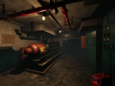 Modular Abandoned Shelter for Unity Low-poly 3D model