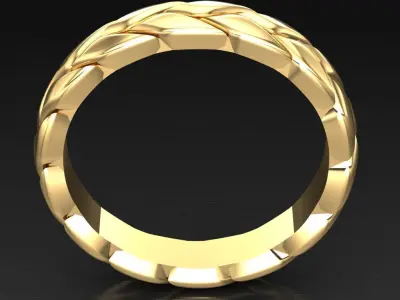 Light Gold Diamond Men Ring 2MR040 3D model