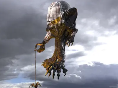 Goblin hand statue full  3D model