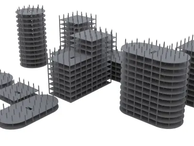 Modular Building Low-poly 3D model