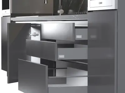 Cabinet modern kitchen design 3D model
