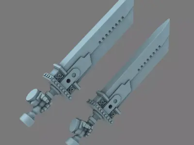 Space Knights Fantasy Cloud Sword LEFT 3D print model