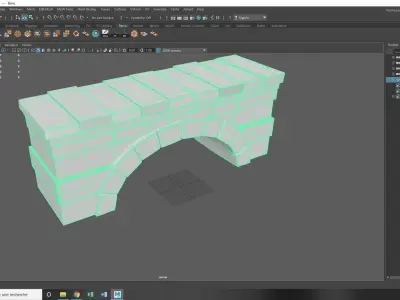 Mediaval recovery bench lowpoly for games Low-poly 3D model