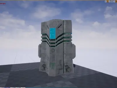 Sci-fi Computer station model Low-poly 3D model