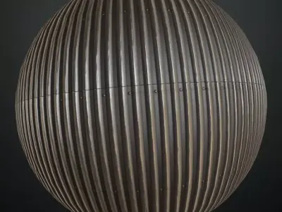 Vertical Ribbed Industrial Metal PBR Seamless Texture