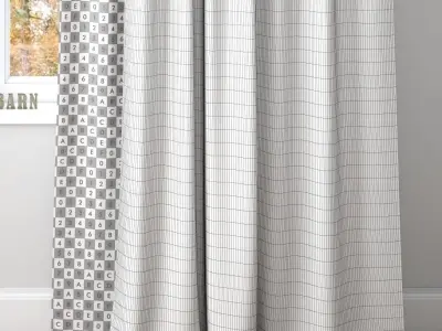 EMERY LINEN COTTON DRAPE-Pottery Barn 3D model