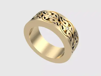 Elegant Filigree Ornament Ring JDBCo 3D print model