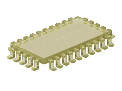 Transparent Electronic Microchip Toy 3D model