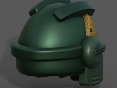 Helmet scifi military futuristic technology fantasy  Low-poly 3D model