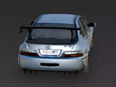 Silver Street Performance Sedan 3D Model Low-poly 3D model