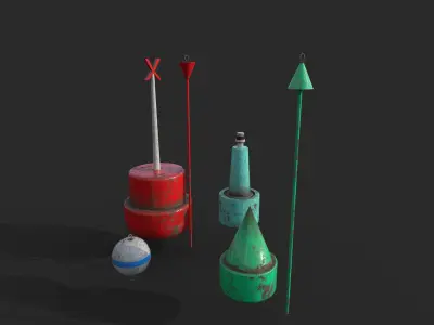 Buoy Pack 01 - VR AR Ready Game Asset - Foundation Studios Low-poly 3D model