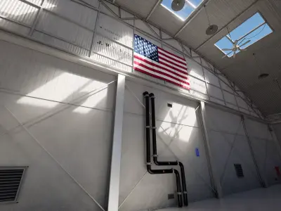 Aircraft Hangar Low-poly 3D model