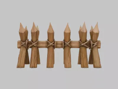 Wooden Barricade Low-poly 3D model