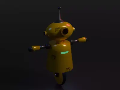Low-Poly Retro Robot  Low-poly 3D model