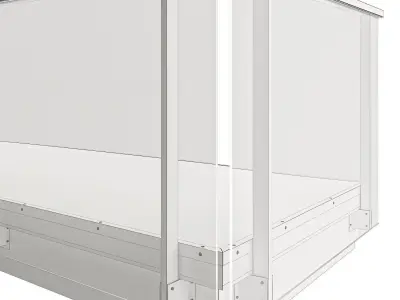 Glass-Railing-05 two glass railings and wooden deck 3D model