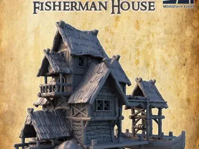 Viking Fisherman House Tabletop Terrain 28 MM 3D print model