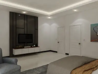 Bedroom Interior Low-poly 3D model