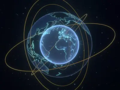 Animated Hologram Planet Earth No 2 With 50 Sci-Fi Music Tracks Low-poly 3D model