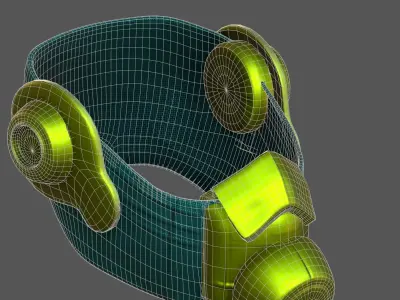 Gas mask helmet 3d model scifi Low-poly  Low-poly 3D model