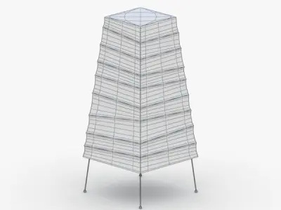 1413 - Paper Lamp Low-poly 3D model