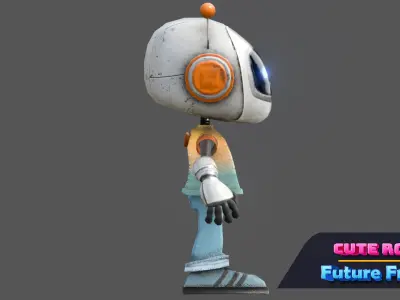 Cute Robot 01 Future Friends Low-poly 3D model