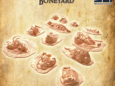 Modular Dragon Bones Tabletop Terrain 28 mm 3D print model